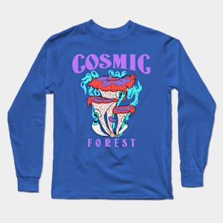 Cosmic Forest Trippy Mushrooms Shrooms Psychedelic Long Sleeve T-Shirt